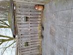 10 mtr. Tuinschutting met bijbehorende poort van douglashout, Ophalen, Blokhut, Hout, 200 tot 400 cm