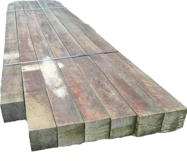 Hardhouten palen / balken 12.0x12.0 cm- nr: HB8, Tuin en Terras, Palen, Balken en Planken, Nieuw, Balken, 250 cm of meer, Hardhout
