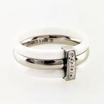 Brede Ring van Wit keramiek en Roestvrij Staal RVS Dames, Sieraden, Tassen en Uiterlijk, Ringen, Met kristal, Birgitta-Gracht 33, 6465 EL Kerkrade, Nederland