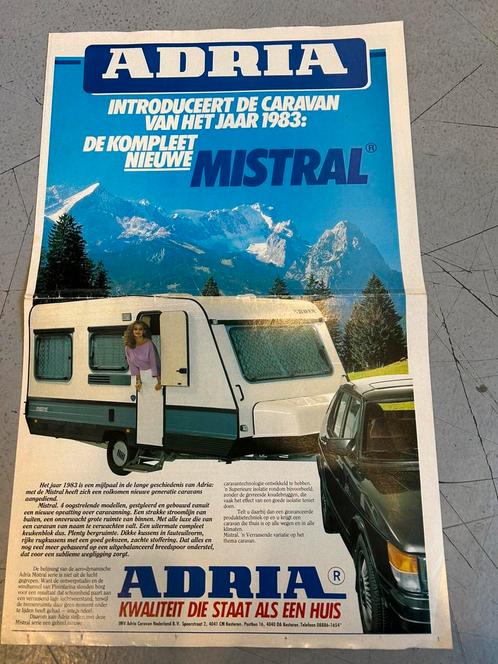 Brochure Adria Mistral caravan 1983, Boeken, Auto's | Folders en Tijdschriften, Gelezen, Overige merken, Ophalen of Verzenden