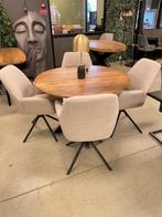 LEEGVERKOOP CHEFMEUBEL RONDE TAFEL 269 ! FACET RAND SPINPOOT, Ophalen, MODERN, Bruin, Nieuw