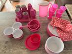 Roze camping servies., Caravans en Kamperen, Ophalen of Verzenden, Gebruikt