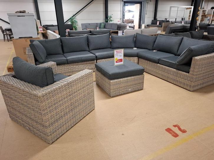 Menorca wicker hoek set 6 delig Garden Impressions, Tuin en Terras, Tuinsets en Loungesets, Nieuw, Loungeset, Wicker, 7 zitplaatsen