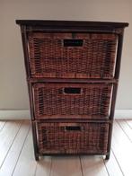 Rotan ladekast met 3 laden, Huis en Inrichting, Kasten | Ladekasten, Ophalen, Minder dan 50 cm, Gebruikt, Minder dan 100 cm