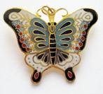 70's vlinder broche/hanger, cloisonné emaille blauwtinten (7, Sieraden, Tassen en Uiterlijk, Broches, Ophalen of Verzenden, Zo goed als nieuw