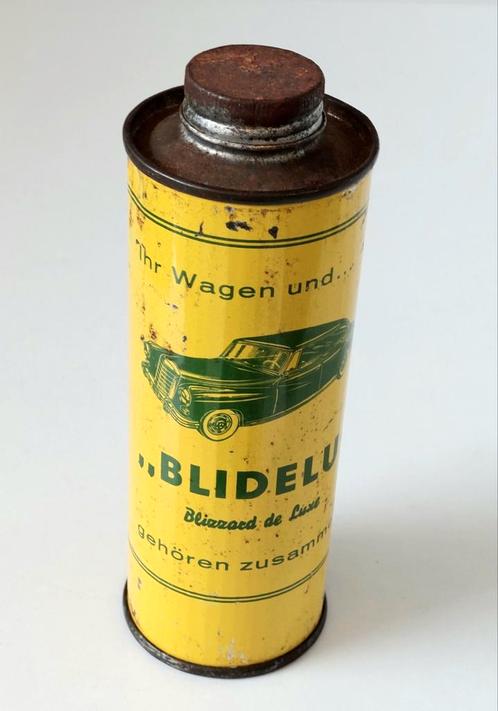 Oud reclame blik Blidelu Mercedes Audenauer Oldtimer poets, Verzamelen, Merken en Reclamevoorwerpen, Gebruikt, Verzenden