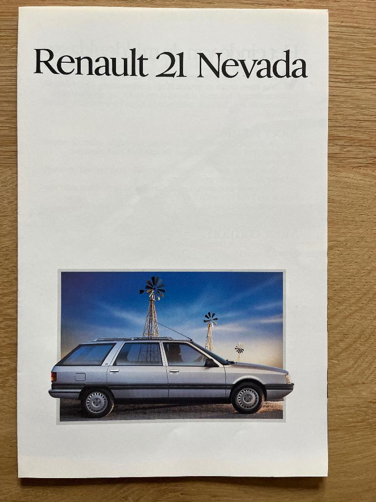 Autofolder/Brochure Renault 21 Nevada, Ophalen of Verzenden, Nieuw, Renault
