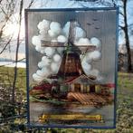 Glas-in-lood raam met houtzaagmolen van Monnikendam, Ophalen of Verzenden