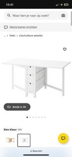 Witte klaptafel (Norden), Huis en Inrichting, Tafels | Eettafels, Ophalen, Gebruikt, 100 tot 150 cm, 50 tot 100 cm