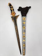 Antieke Keris Bali Pamor Bias Melela Areng Zilver Goud KTC17, Verzenden