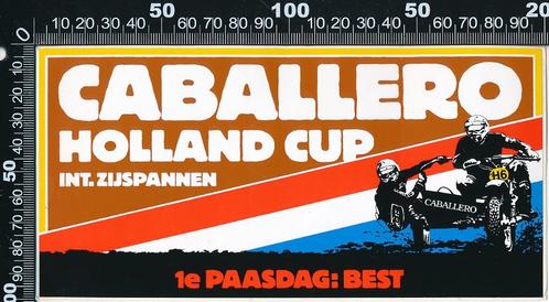 Sticker: Caballero - Holland Cup - Zijspannen - Best, Verzamelen, Stickers, Zo goed als nieuw, Auto of Motor, Ophalen of Verzenden