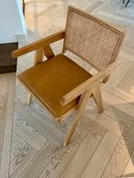 Houten/leren stoel - gekocht bij Loods5, Huis en Inrichting, Stoelen, Ophalen, Zo goed als nieuw, Bruin, Eén