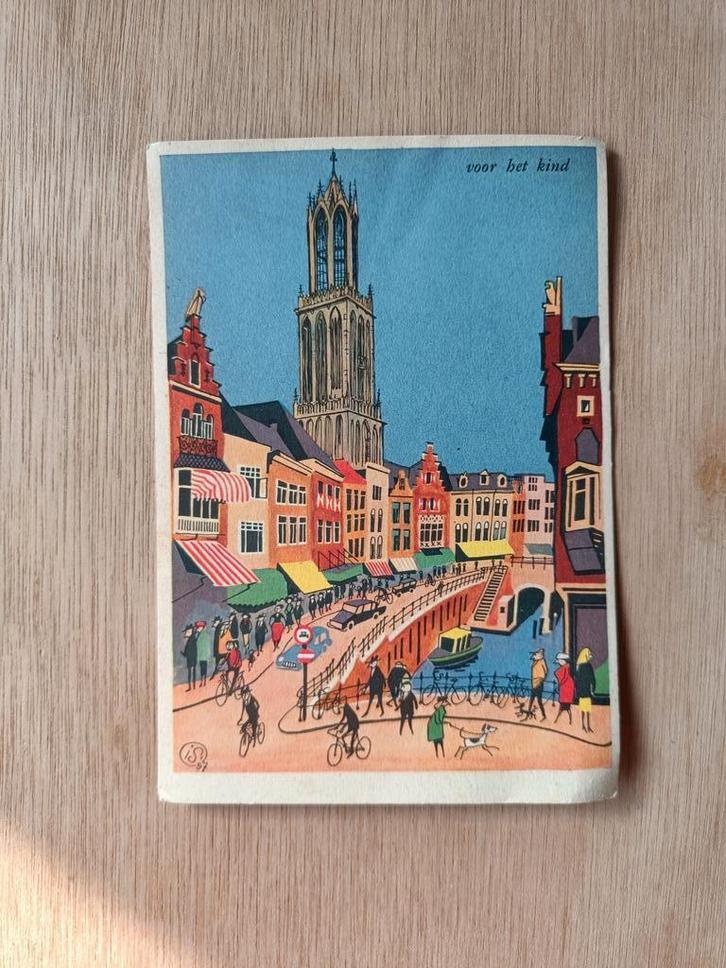 Oude kinderbeschermingskaart Utrecht 1957, Verzamelen, Ansichtkaarten | Nederland, Utrecht, 1940 tot 1960, Ophalen of Verzenden