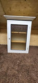 brocante keukenkastje vitrinekastje met wolkjesglas, Ophalen