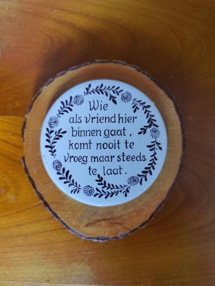 Nostalgisch wandbordje met tekst, Huis en Inrichting, Woonaccessoires | Tekstborden en Spreuken, Zo goed als nieuw, Verzenden