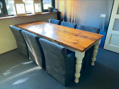 Eetkamertafel met zes (6) stoelen, Huis en Inrichting, Complete eetkamers, Gebruikt, Ophalen