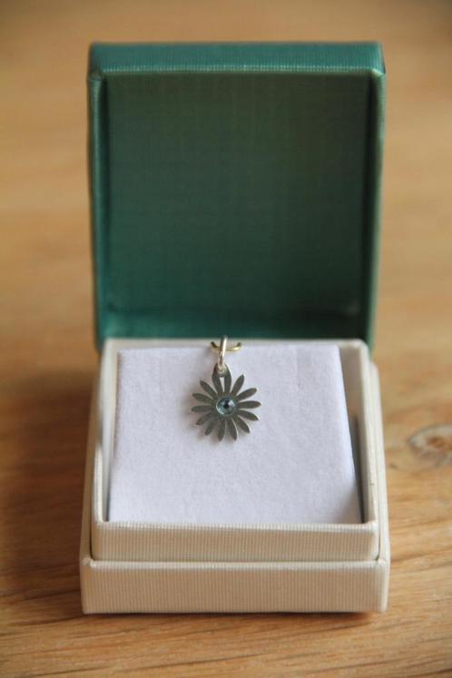 Zilveren madelief hanger met geboortesteen Maart Aquamarijn, Sieraden, Tassen en Uiterlijk, Kettinghangers, Nieuw, Zilver, Zilver