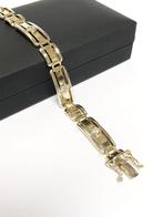 Gouden Schakel Armband 0.50 ct Briljant Geslepen Diamant, Sieraden, Tassen en Uiterlijk, Armbanden, Goud, Goud, Met edelsteen