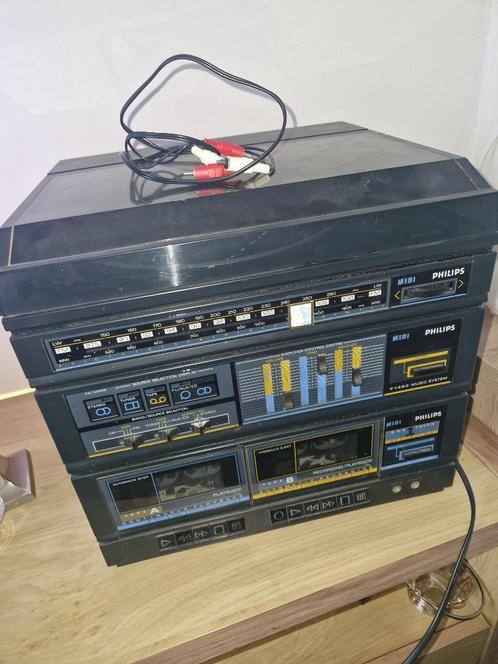 stereo set philips met boxen en tulpstekker, Audio, Tv en Foto, Stereo-sets, Niet werkend, Cassettedeck, Tuner of Radio, Philips