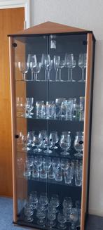 Vitrinekast met verlichting, Huis en Inrichting, Kasten | Vitrinekasten, Ophalen, Met deur(en), Eikenhout, 50 tot 100 cm