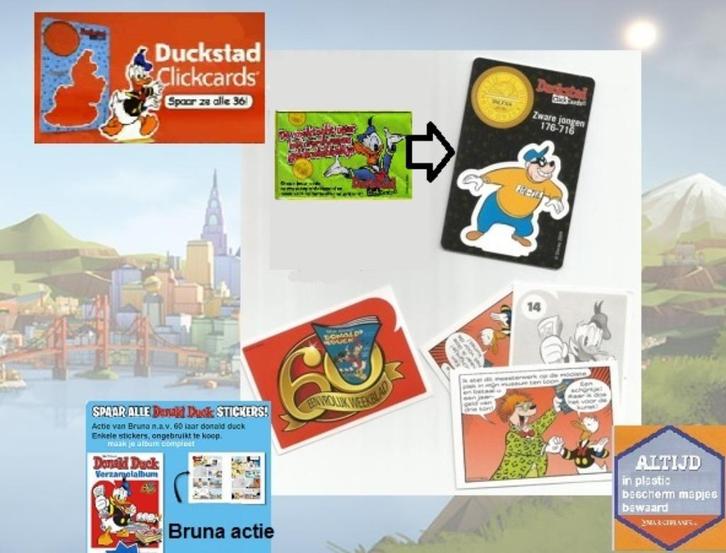 Donald duck stickers (bruna) EN/OF Duckstad clickcards (supe, Verzamelen, Disney, Nieuw, Plaatje of Poster, Ophalen of Verzenden