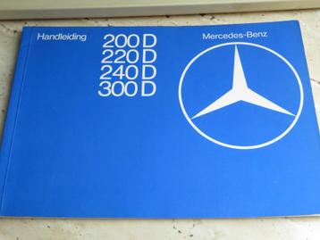 Instructieboek Mercedes 200 D, 220 D, 240 D, 300 D W123 1977 beschikbaar voor biedingen