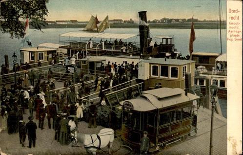 Dordrecht Aanlegplaats Fop Smit Veerboten+Paardentram st1910, Verzamelen, Ansichtkaarten | Nederland, Gelopen, Zuid-Holland, Voor 1920