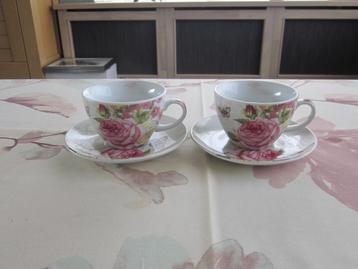 PPD Paula Scaletta pink roze & vlinder 2 kop en schotels beschikbaar voor biedingen