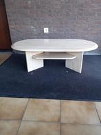 Ovale travertin salontafel in mooie staat., Huis en Inrichting, 50 tot 100 cm, Minder dan 50 cm, 100 tot 150 cm, Zo goed als nieuw