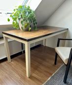 Stevige Massief houten eettafel - 160x90 cm, Ophalen, Gebruikt, 50 tot 100 cm, Landelijk