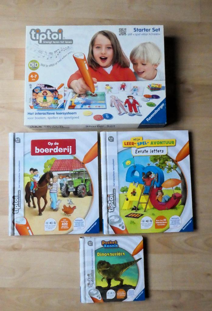 Tiptoi starter set pen/stift +  3 boeken vanaf 4 jaar., Kinderen en Baby's, Speelgoed | Educatief en Creatief, Zo goed als nieuw