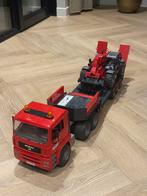 Bruder MAN vrachtwagen met dieplader Manitou verreiker, Ophalen of Verzenden, Zo goed als nieuw