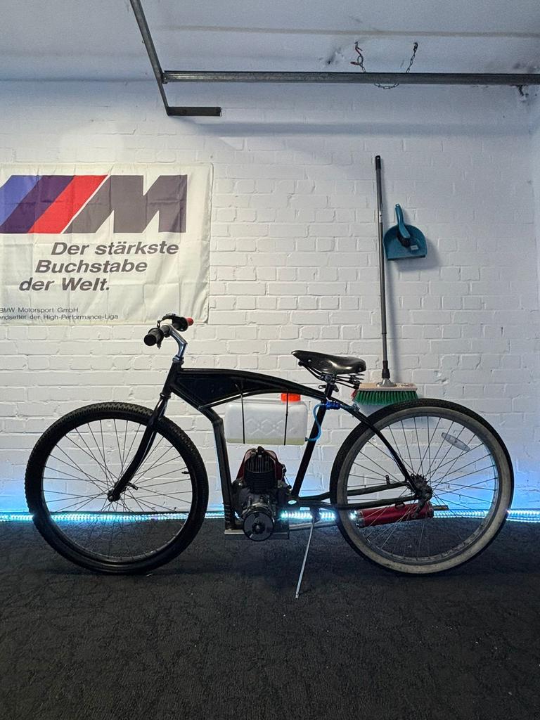 Fiets met motorblok Robin EC10 100CC 2takt project, 51 tot 55 cm, Ophalen, Gebruikt, Aluminium