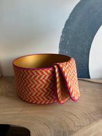 Oranje Lampenkap met Chevron Patroon, Huis en Inrichting, Ophalen of Verzenden, Zo goed als nieuw, Rond, Minder dan 25 cm