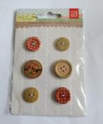 Basic grey houten buttons  "Fact & Fiction", Ophalen of Verzenden, Nieuw, Versiering of Embellishment, Overige merken