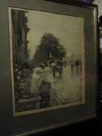 PRINSENGRACHT, A.dam, Mooie ets Hans Emil, Hermann, lijst, Ophalen of Verzenden
