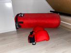 Bokszak met bijbehorende handschoenen, Sport en Fitness, Boksen, Ophalen, Zo goed als nieuw, Bokszak