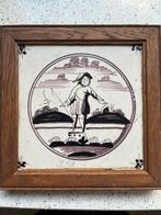 Antieke Delfts Blauwe Tegel - Herder, Ophalen of Verzenden