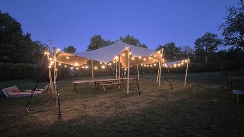 Stretchtent 6x10 meter TE HUUR, Hobby en Vrije tijd, Feestartikelen | Verhuur, Zo goed als nieuw, Overige, Ophalen