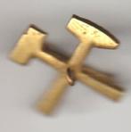 Mijnbouw. hamer-moker massief oud broche, Verzenden, Zo goed als nieuw