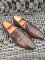 Anax Classic bruine Krokodillenpatroon Loaferschoen maat 43, Loafers, Anax, Bruin, Verzenden