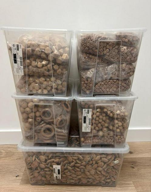 100% beukenhout NIEUW clips, letterkralen, kralen, hexagon,, Hobby en Vrije tijd, Kralen en Sieraden maken, Nieuw, Kraal, Ophalen of Verzenden