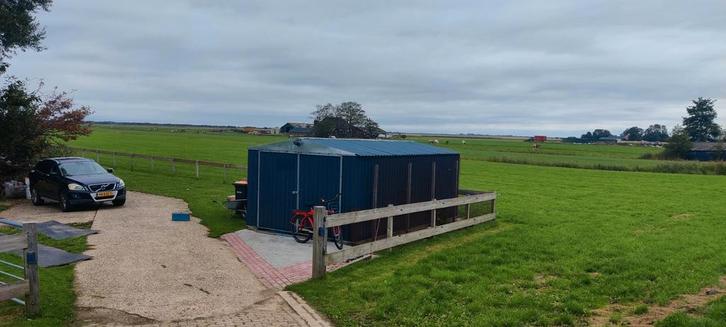 Schuur met metalen spanten, Tuin en Terras, Bergingen en Tuinkasten, Gebruikt, Overige typen, Metaal, Ophalen