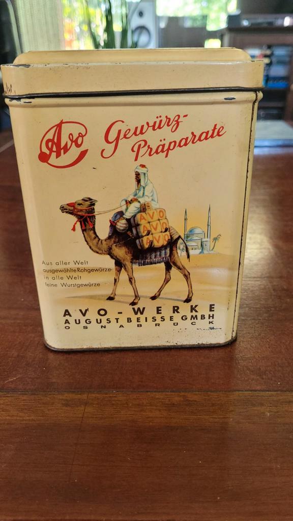 Vintage Avo Gewürz Blik - Duitsland, Antiek en Kunst, Antiek | Emaille, Ophalen of Verzenden
