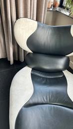 Lounge bank/fauteuil merk Topform. Zwart Leer, Ophalen, Zo goed als nieuw, Leer