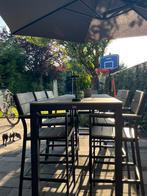 8 delige Bellagio bartafel, tafel 2.20 x 0.80 cm + 7 stoelen, Tuin en Terras, Tuinsets en Loungesets, Gebruikt, Eettafel, Aluminium