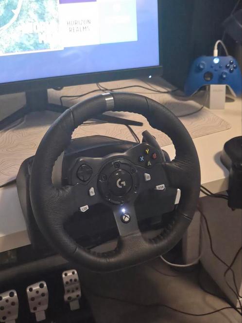 Logitech G920 + gaspedalen voor XBOX en PC, Spelcomputers en Games, Spelcomputers | Xbox | Accessoires, Zo goed als nieuw, Xbox Series X