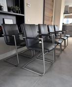 4/6/8/10 zwart leder Henders & Hazel design eetkamerstoelen, Ophalen, Zwart, Henders en Hazel, Zo goed als nieuw
