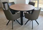 Eettafel + stoelen, Ophalen, Nieuw, Metaal, Vier personen