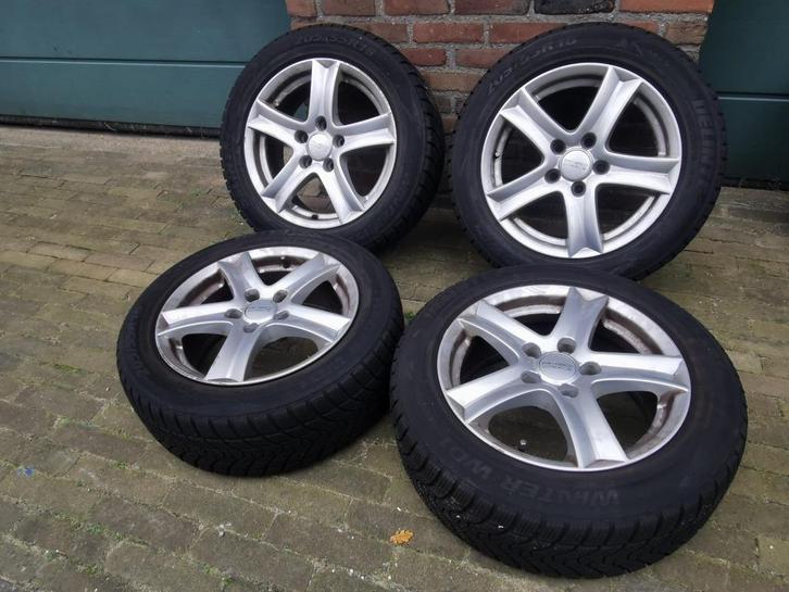 ZGAN Delinte M +S banden 7 mm op velgen (Anzio) 205/55 R16, Auto-onderdelen, Banden en Velgen, Banden en Velgen, Winterbanden